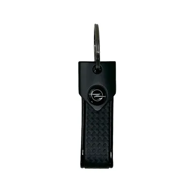 Image de Porte-clés pour voiture Opel, fermeture par anneau, 90 x 20 mm, noir, logo noir