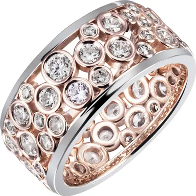 Produktbild von Gr. 52 Damen Ring 925 Sterling Silber bicolor vergoldet 55 Zirkonia Silberring