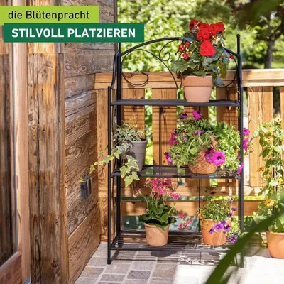 Produktbild von Blumenregal Metall, klappbar, 3 Ablagen
