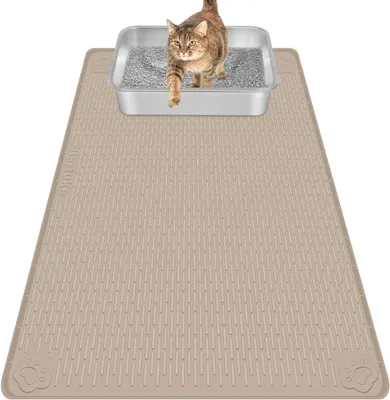 Produktbild von Katzenklo-Vorleger, 86 x 56 cm, khaki, Silikon, für Katzen