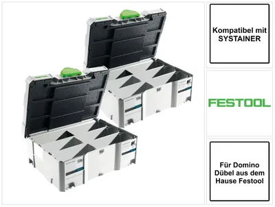 Produktbild von Festool Systainer T-LOC SORT-SYS 2 TL Domino 2 Stk. ( 2x 498889 )
