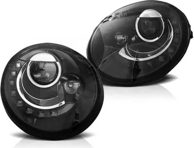 Productafbeelding van LED-dagrijverlichting, designkoplampen, geschikt voor VW New Beetle (1998-2005), zwart