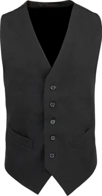 Productafbeelding van Premier heren vest, polyester, met rand, geschikt voor de horeca en hotelbranche (2 stuks per verpakking), model RW6692 (maat M), kleur zwart