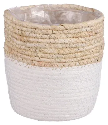 Obrázek produktu pro Květinový košík Rachel, bílý/přírodní, Ø 16 cm