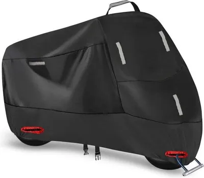 Productafbeelding van Famanu motorhoes, waterdicht - 2XL, met reflecterende strepen en opbergzak
