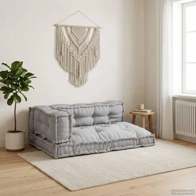 Zdjęcie produktu dla vidaXL Poduszki do sofy z palet, 3 szt., tkanina, szare, 120 x 80 x 38 cm