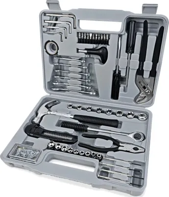 Image de Mallette à outils 141 pcs en Acier - Bricolage Tournevis Pince Marteau Garage