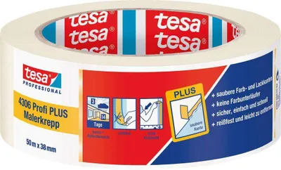 Immagine prodotto di Nastro per mascheratura 4306 Profi PLUS leggermente increspato beige chiaro L.50m L.38mm Rl.TESA