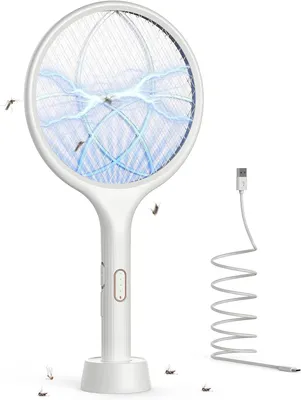 Obrázok produktu pre Elektrický odpudzovač komárov – lampa na likvidáciu hmyzu – boj proti škodcom – s UV žiarením – 4000 V – biela