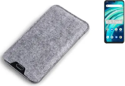 Produktbild von K-S-Trade Filz Handyhülle kompatibel mit UMIDIGI A9 Pro Schutzhülle Filztasche Filz Tasche Case Sleeve Handy Hülle Filzhülle grau
