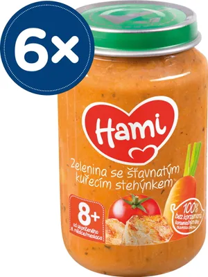 Imagen del producto de Hami Zelenina, con muslo de pollo jugoso, 6 unidades de 200 g cada una