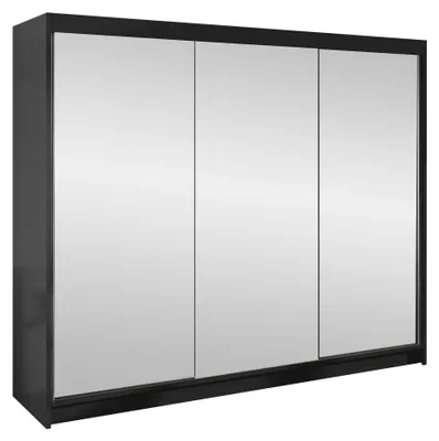 Produktbild von MIRJAN24 Schiebetürenschrank  Derby III, Kleiderschrank, Stilvoll Schlafzimmer Garderobenschrank (Farbe: Schwarz)