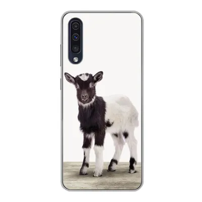 Produktbild von MuchoWow® Handyhülle Schutzhülle Hülle für Samsung Galaxy A30s Ziege - Tiere - Kinder - Jungen - Mädchen Silikon Softcase Handy Hülle - Karteninhaber