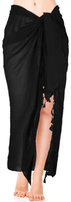 Imagen del producto de Vestido largo para mujer, tipo sarong, con flecos, de gasa, ideal para la playa ()