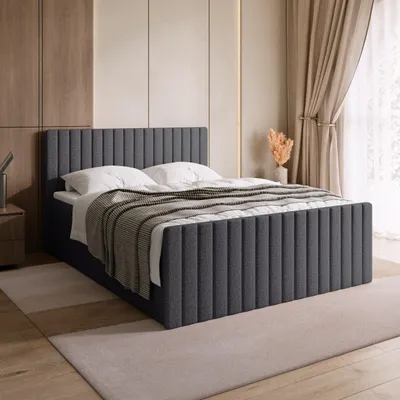 Produktbild von BroMARKT Boxspringbett DREAM DUO mit 2 Bettkasten, Bonell-matratze, Polsterbett, Bett (Grau, Inari 94, 180x200 cm)