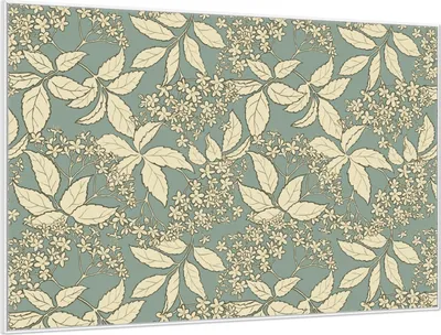 Produktbild von Wallario Wandbild Blätter und Blüten auf Grün, Größe: 61 x 91,50 cm, Poster mit weißem Aluminiumrahmen