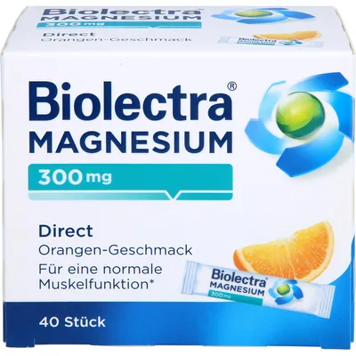 Obrázok produktu pre Biolectra Magnesium 300 mg direct s príchuťou pomaranča, tabletky v tyčinkách, vrecúško s 40 ks