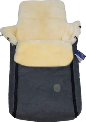 Produktbild von Lammfell Babyfußsack KESSY für Kinderwagen und Buggy Anthrazit