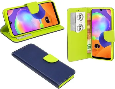 Immagine prodotto di Custodia a libro "Fancy" per cellulare SAMSUNG GALAXY A31 (A315F) con funzione di supporto, portacarte blu-verde