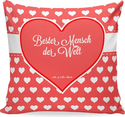 Produktbild von Mr. & Mrs. Panda kuschelkissen 40x40 Mensch - Geschenk, Deko Kissen, Ehemann, Ehefrau, Liebe, Zierkissen, Sofakissen, Sofa, Lieblings, bedruckt