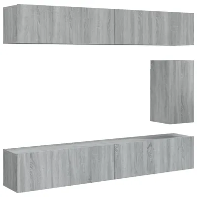 Produktbild von vidaXL 7-tlg. TV-Schrank-Set Grau Sonoma Holzwerkstoff