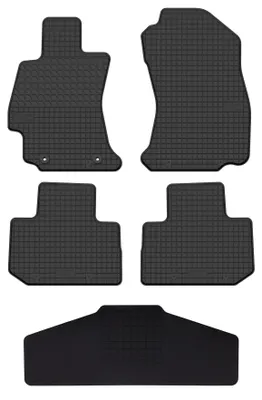 Productafbeelding van Rubberen automatten + tunnelmat voor Subaru Forester IV 2012-2018 (SUV) – 5-delig, zwart, op maat – Wielganizator SolidTread