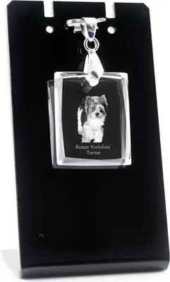 Immagine prodotto di Biewer Yorkshire Terrier - Ciondolo in cristallo con cane, collana con foto, gioielli unici di Art-Dog