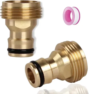 Produktbild von 2 Stück Gartenschlauch Schnellkupplung 3/4 Zoll männlicher Schlauchhahn-Verbindungsstück, Wasserrohr-Fitting, Garten-Hahn-Verbindungsstück, männliche Bewässerung Fittings für Gewindehahn Adapter
