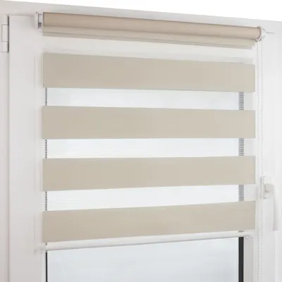 Produktbild von Deco4Me Doppelrollo Klemmfix ohne Bohren – Duo Rollo mit Kettenzug, lichtdurchlässig & blickdicht – 70 x 160 cm, Beige