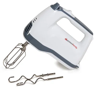 Handmixer 250 W, 5 Stufen, 2 Rührbesen + 2 Knethaken, Weiß