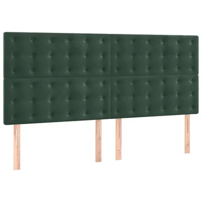 Obrázek produktu pro Čelo postele tmavě zelené 200x5x118/128 cm sametové