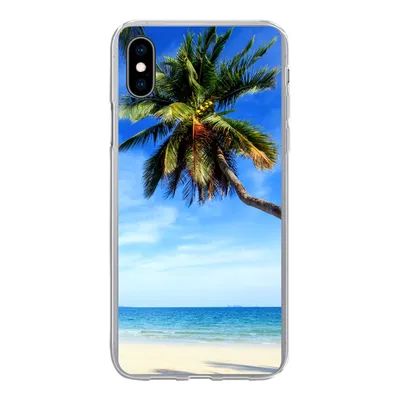 Produktbild von MuchoWow® Handyhülle Schutzhülle Hülle für iPhone Xs Palmen - Strand - Meer Silikon Softcase Handy Hülle - Handytasche