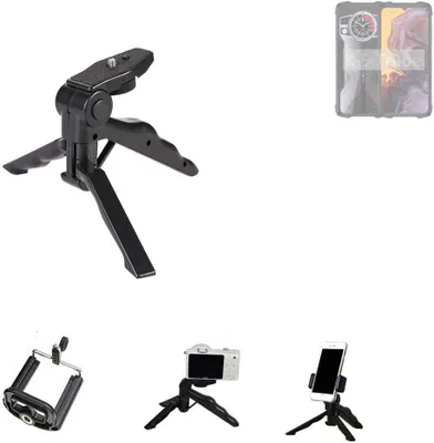 Produktbild von K-S-Trade Stativ Tisch-Ständer Dreibein Handy-Stativ Ständer kompatibel mit Cubot KingKong 9 Mini-Stativ Smartphone Tripod Handy-Stativ aus Plastik