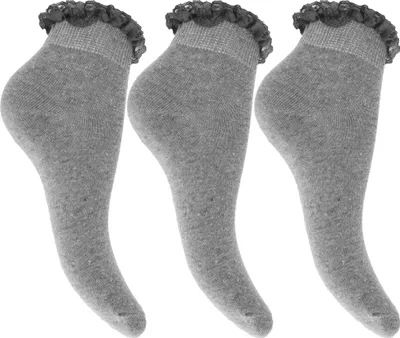 Immagine prodotto di Calzini da bambina con volant (confezione da 3) K228 (37-39EUR / 4-5,5UK) (Grigio)