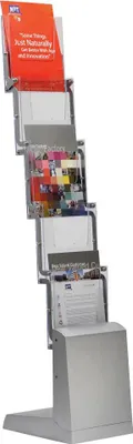 Produktbild von update displays Prospektständer silber DIN A4 5 Fächer