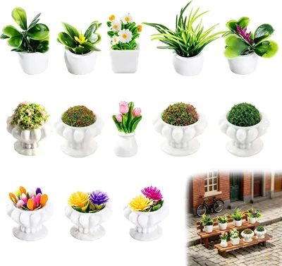 Obrázok produktu pre Miniatúrna bonsajová rastlina, 10 cm, dekorácia do domčeku pre bábiky
