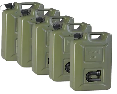 Immagine prodotto di 5 taniche di benzina Taniche di plastica Taniche di riserva verde oliva 20L