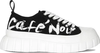 Produktbild von Damen Freizeit Sneaker DG9320 geschnürt Stoff Schwarz 4 cm Absatz
