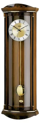 Produktbild von AMS F5080-1 Pendel-Funkwanduhr mit Nussbaum-Massivholz und Wurzelholz-Pianofinish