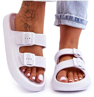 Produktbild von Damenschaumsandalen mit Streifen Weiss Sharmen 39