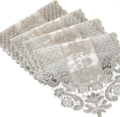 Produktbild von SpitzenTischläufer Exquisite Stoff Vintage Bestickt 30x70cm
