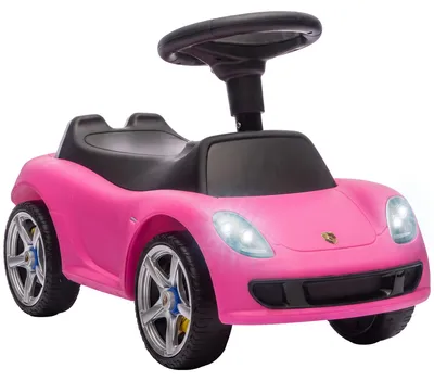 Produktbild von Rutschauto Kinder Porsche Rutschfahrzeug mit Hupe Licht Motorgeräuschen, für 18–36 Monate, Rosa