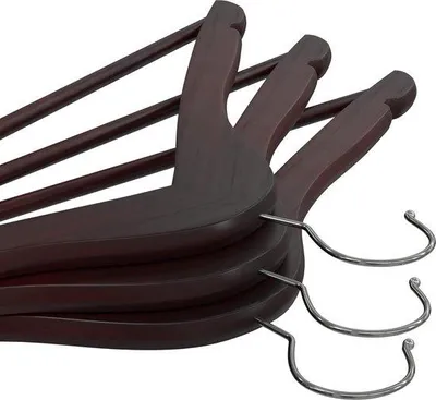 Produktbild von Famanu Holzkleiderbügel mit rutschfester Hoseleiste & Schulterkerben - 360 Grad drehbare Haken, langlebig, schlank (Kirsche, Set von 20)
