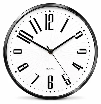 Stille Wanduhr 25 cm, batteriebetrieben, modern, rund, weiß