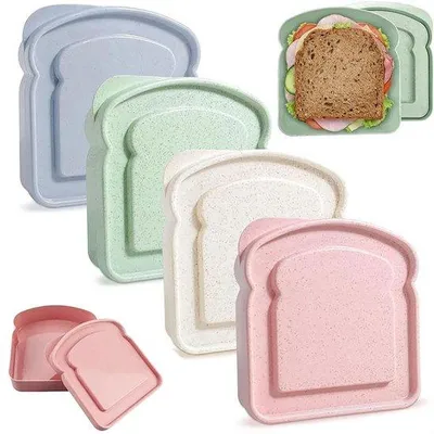 Produktbild von Plastik Sandwichbox 4er Set mikrowellengeeignet