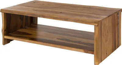 Image de MASSIVMOEBEL24 | Table basse en bois de Sheesham 118x70x40 naturel laqué / sablé PURE SHEESHAM #205