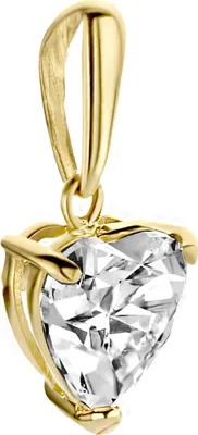 Produktbild von New Bling 9NBG-0213 Gouden Hangertje - Dames - Zirkonia - Hartje - 6 mm - 14 Karaat - Goud