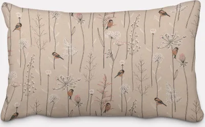 Produktbild von SCHÖNER LEBEN. Kissenhülle Soft Branch Blüten Gräser Vögel natur r Größe 40x60cm (HxB) 40x60cm (HxB) Größe