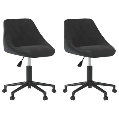 Produktbild von vidaXL Esszimmerstühle 2 Stk. Drehbar Schwarz Samt