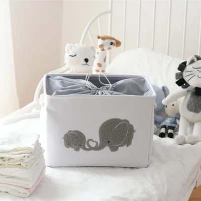 Produktbild von Faltbare Spielzeugkiste - Große Wäschekörbe Elefant Spielzeugbox für Kinderspielzeug - Aufbewahrungskorb für das Kinderzimmer